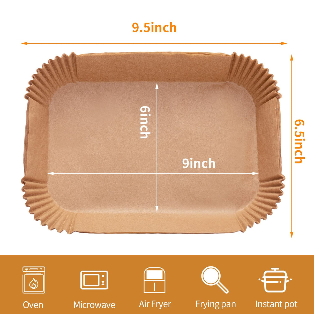 Air Fryer Disposable Paper Liner, 100PCS Food Grade Parchment Liners for Ninja DZ201,Ninja Foodi Dual Air Fryer Accessories Baking Paper (9 * 6, Natural) Ecfvtp