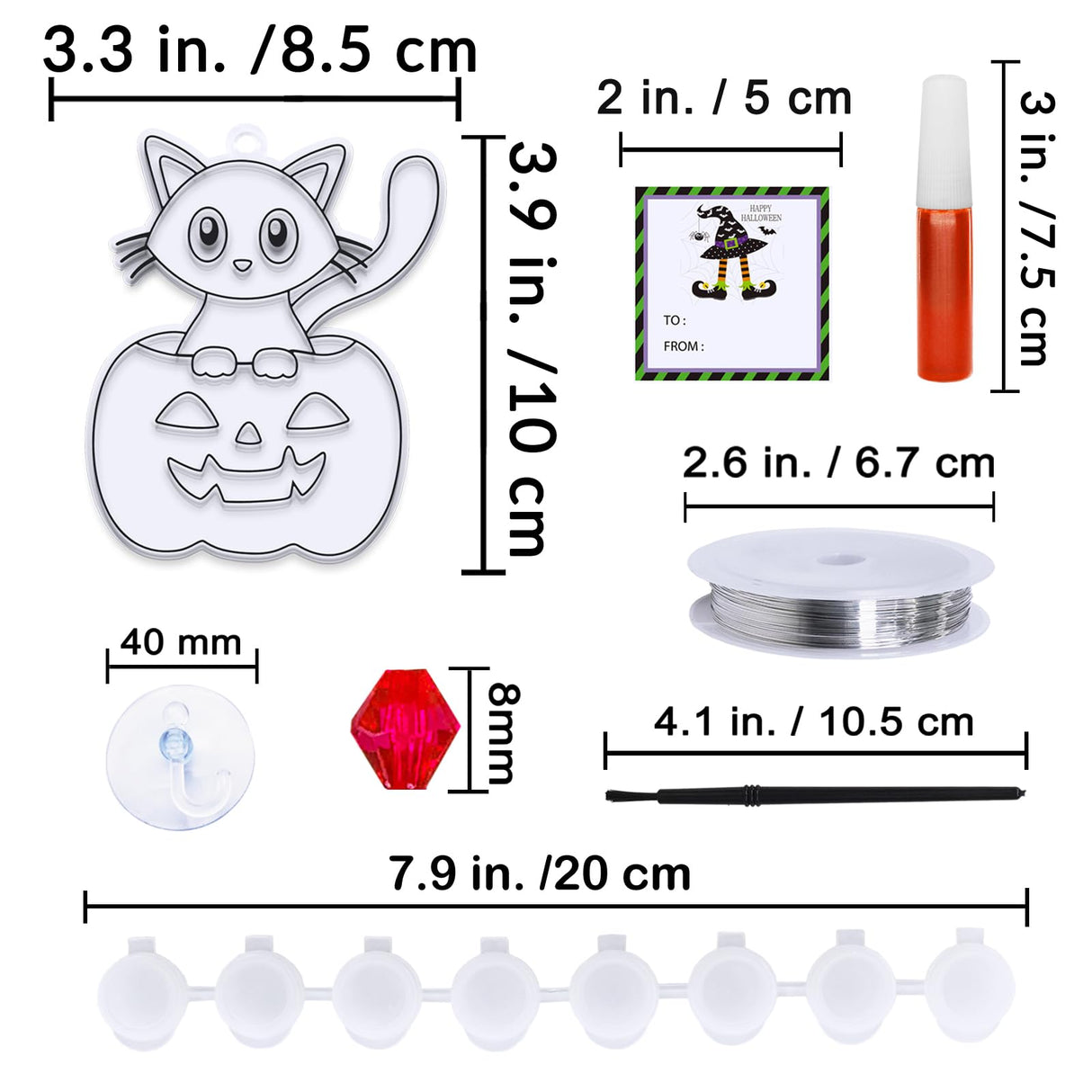 Winlyn 30 Sets Halloween Suncatchers Ornaments Decorations DIY Window Paint Art Suncatchers Halloween Craft Kits Jack-O'-Lantern Ghost Spider Sun Catchers for Kids Classroom Activities Art Project Winlyn