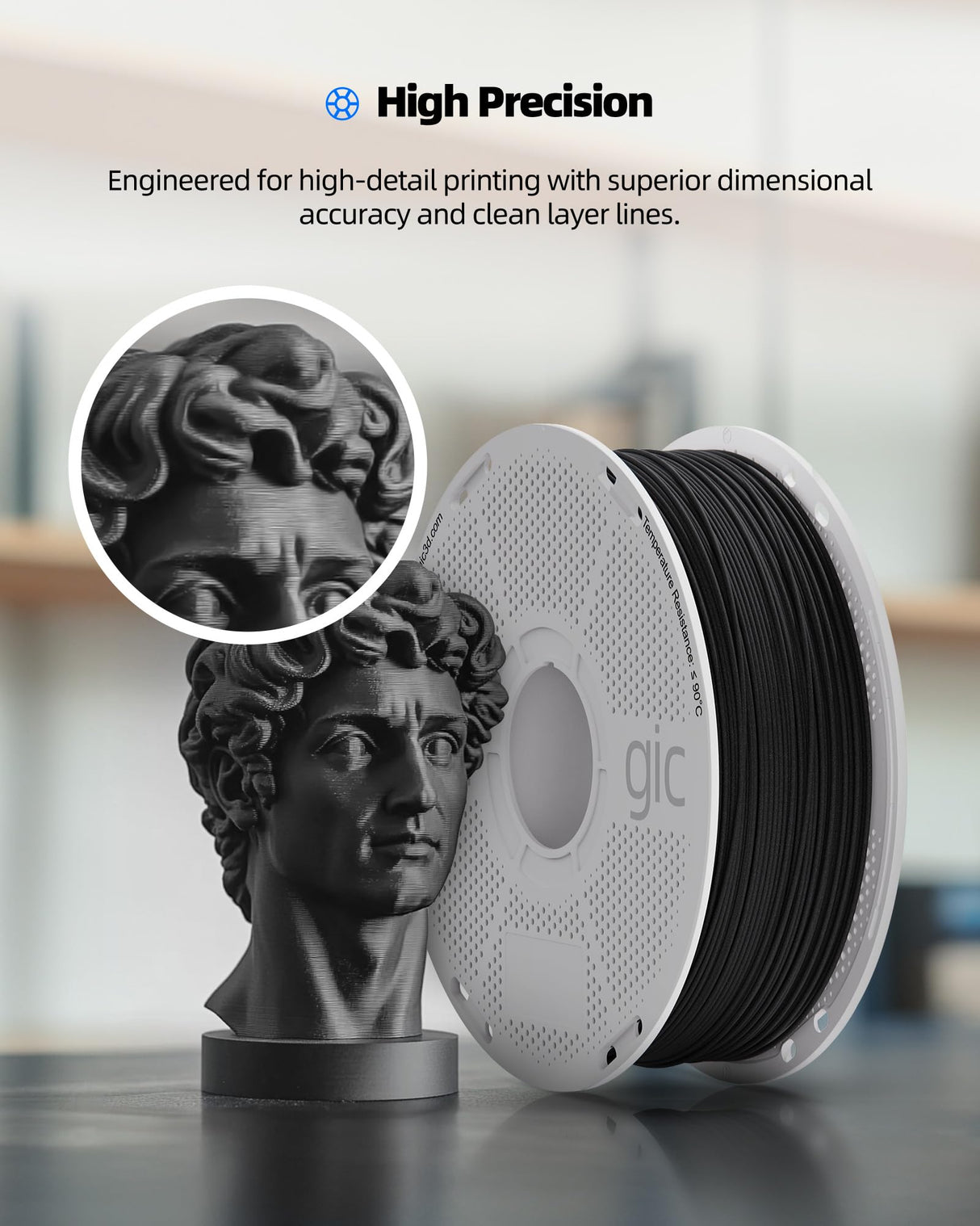 Inslogic ASA Filament 1.75mm, UV & Weather Resistant 3D Printer Filament, High-Strength & Heat-Resistant, Smooth Printing with Low Warping, Ideal for Outdoor Use, 1kg (2.2lbs) Spool, White Inslogic