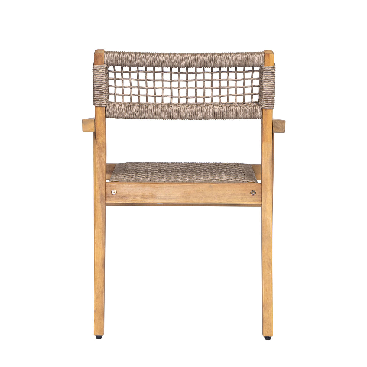 Christopher Knight Home Dolly Dining Chairs Set of 4, Acacia Wood Frame Dining Chairs, Rope Woven Armchair, Accent Dining Chair Set, Patio Wooden Armchair for Backyard Poolside Garden, Light Teak Christopher Knight Home