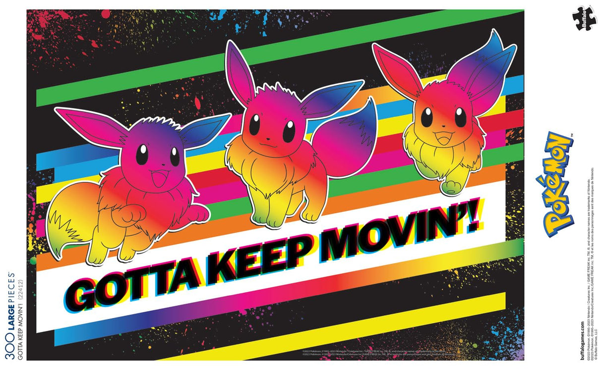 Buffalo Games - Pokemon- Gotta Keep Movin' - 300 Piece Jigsaw Puzzle for Adults Challenging Puzzle Perfect for Game Nights - Finished Size is 21.25 x 15.00 Buffalo Games
