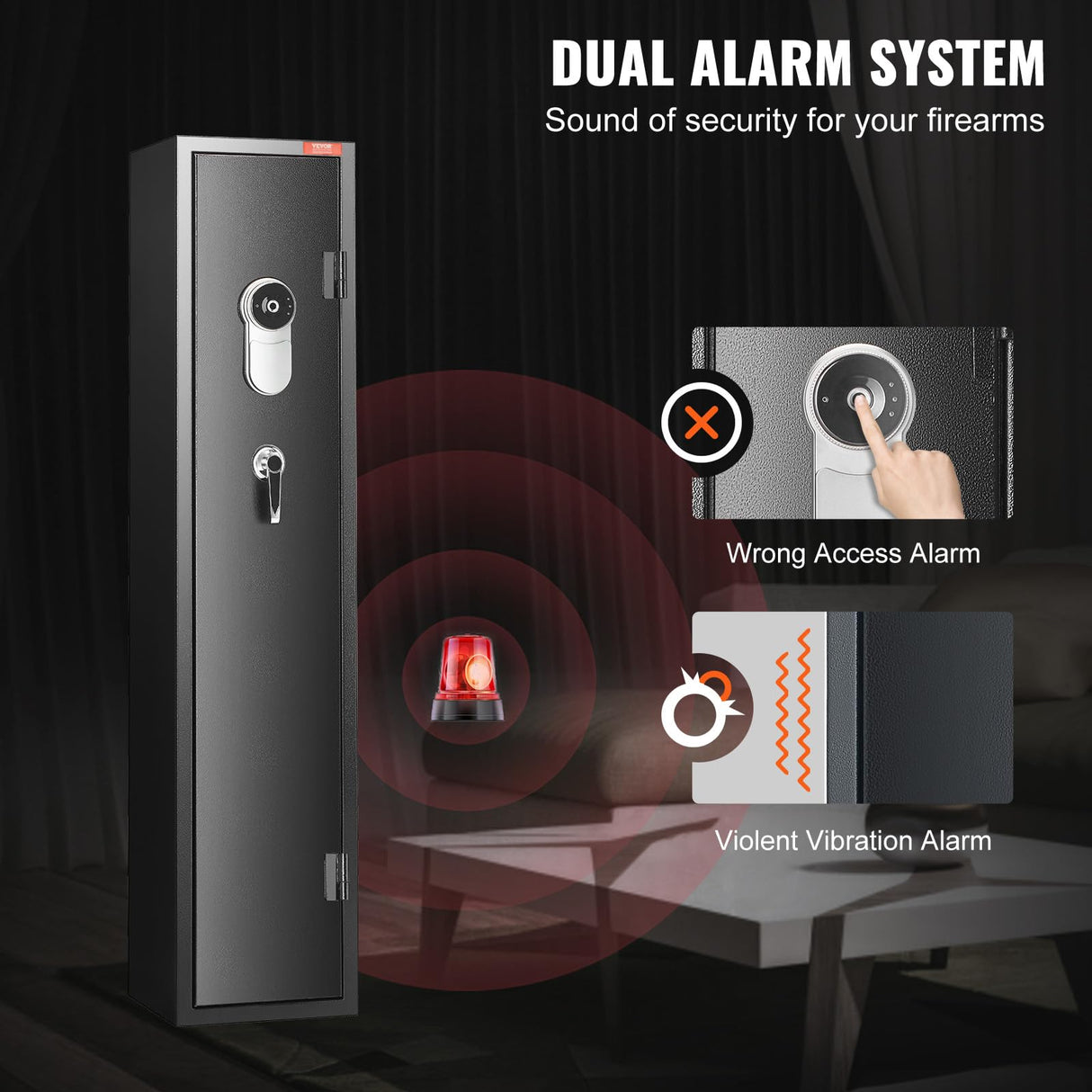 VEVOR 5 Rifles Gun Safe, Rifle Safe with Fingerprint Lock, Quick Access Gun Storage Cabinet for Shotguns with Removable Shelf & Pistol Rack VEVOR