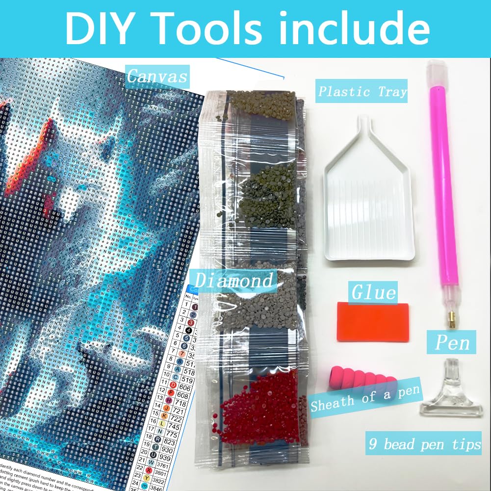 AMORARS Wolf Diamond Painting Kit for Adults, Animal Diamond Art Beginners - DIY Full Diamond Dot Gem Art Paintings, Suitable Gifts, and Home Decoration Crafts, 12x12Inch AMORARS