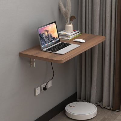 Pmnianhua Wall Mounted Desk,31'' Wall Mounted Drop Leaf Table,Drop Down Table,Folding Table,Fold Down Wall Desk,Floating Desk for Wall Laundry Room Bar Home Office Small Space(Walnut)