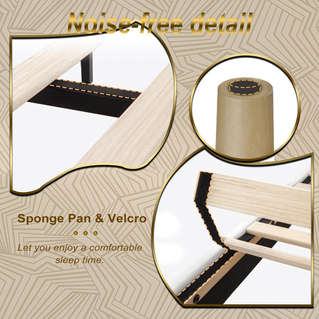 Mhjinuwet Full Size Bed Frame, Velvet Upholstered Platform with Headboard, Easy Assembly, No Box Spring Needed, Non-Slip and Noise-Free with Strong Wooden Slats (Beige, Full) Mhjinuwet