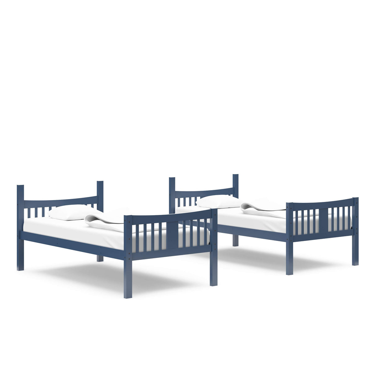 Storkcraft Caribou Twin-over-Twin Bunk Bed (Navy) – GREENGUARD Gold Certified, Converts to 2 individual twin beds Storkcraft