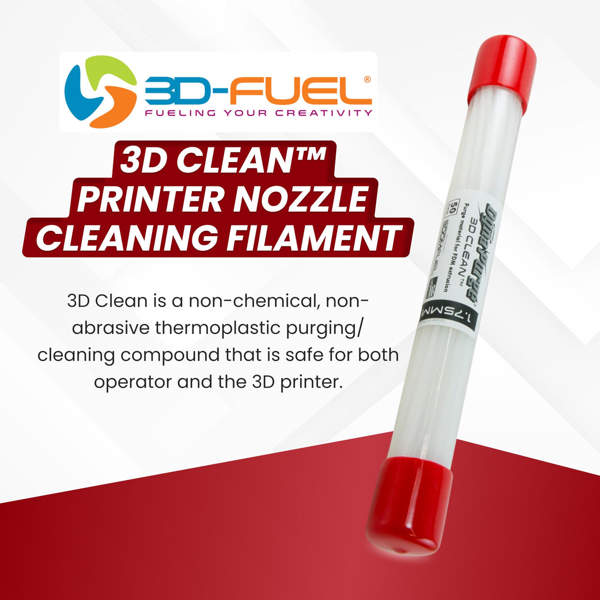 3D Fuel 3D Clean Printer Nozzle Cleaning Filament, Made in USA | 50 Sticks 1.75mm +/- 0.03mm 3D-FUEL FUELING YOUR CREATIVITY