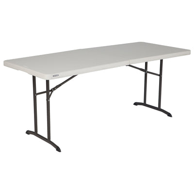 Lifetime Commercial Fold-in-Half Table, 6-Foot, Almond