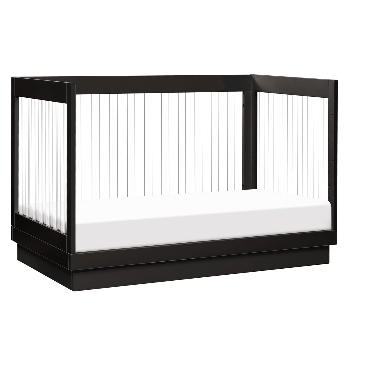Babyletto Harlow Acrylic 3-in-1 Convertible Crib with Toddler Bed Conversion Kit in Black with Acrylic Slats, Greenguard Gold Certified babyletto