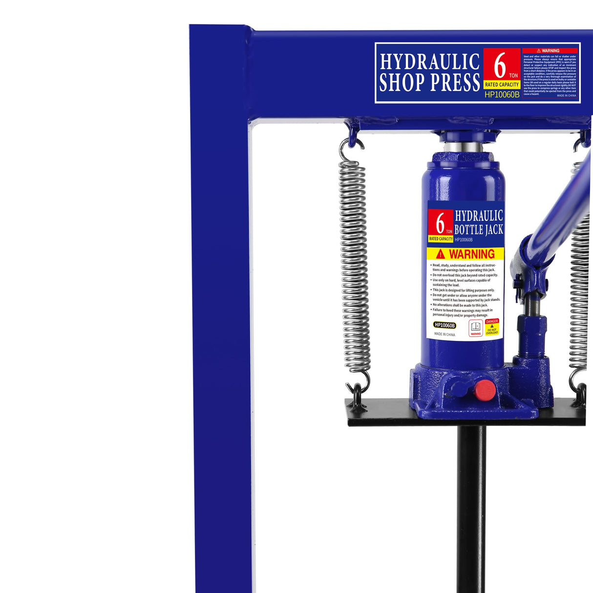 BOSTANA 6-Ton Hydraulic Shop Press, Bearing Press H-Frame Garage Floor with Adjustable Shop Press with Plate, Hydraulic Shop Floor Press for Gears and Bearings, Blue BOSTANA