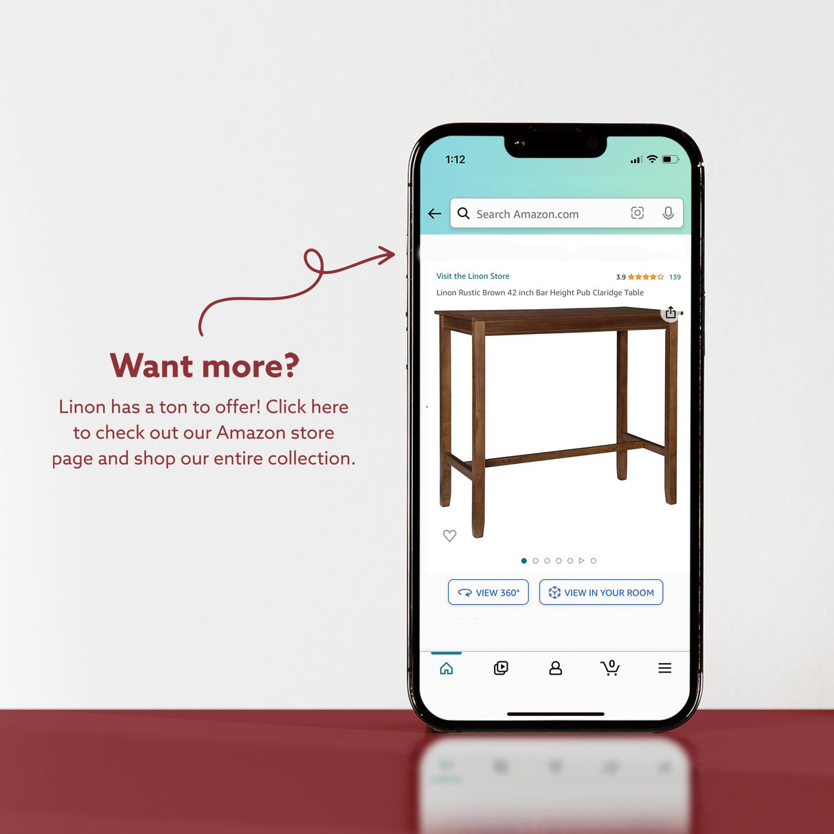 Linon White Bar Height Claridge Wooden 42" Pub Table Linon