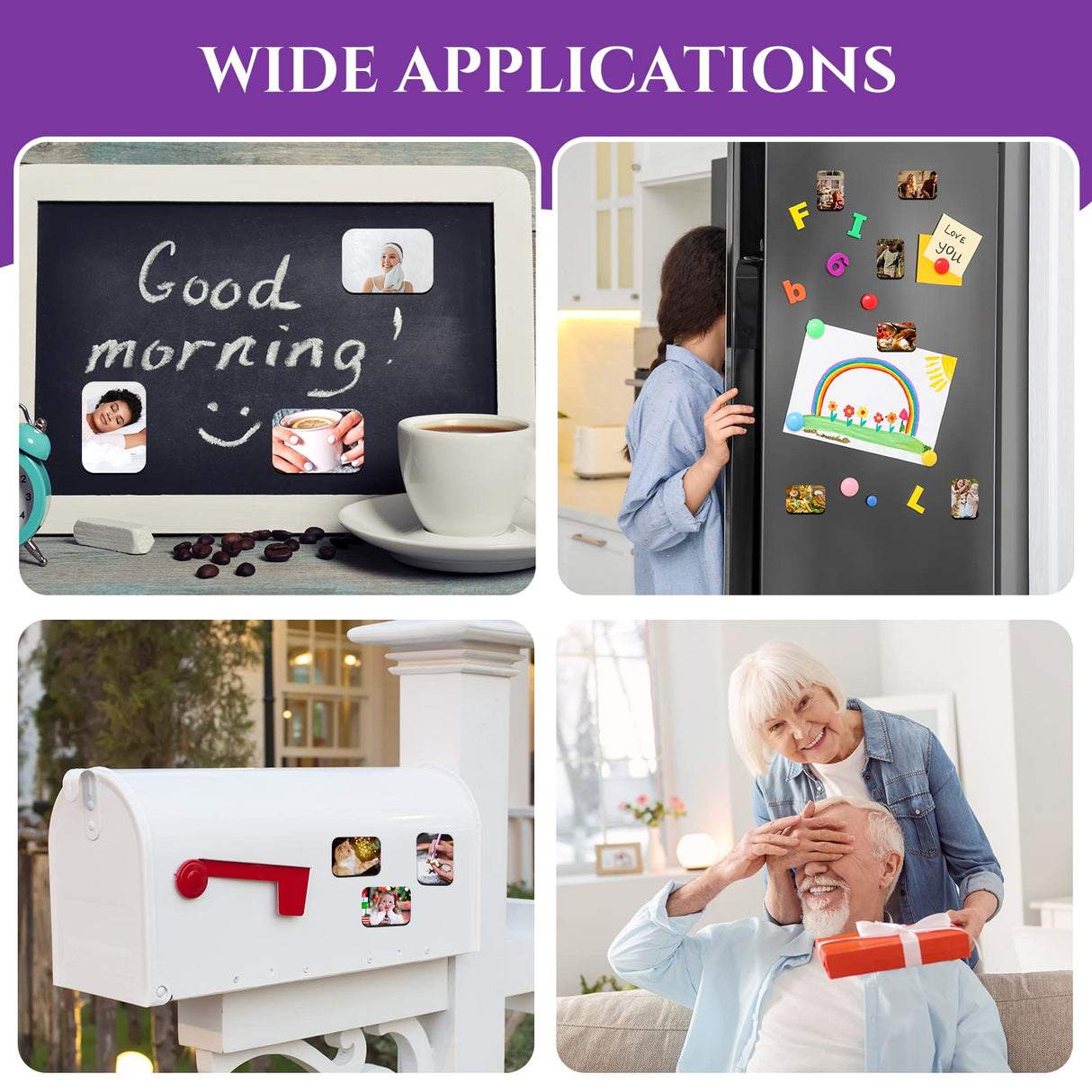 Xuhal 96 Pcs Thick Sublimation Magnet Blanks Sublimation Blank Refrigerator Magnets with 48 Pcs Larger Square Blanks, 48 Pcs Fridge Magnets for Kitchen Microwave Oven Office Decor 2.8 x 2 Inch Xuhal