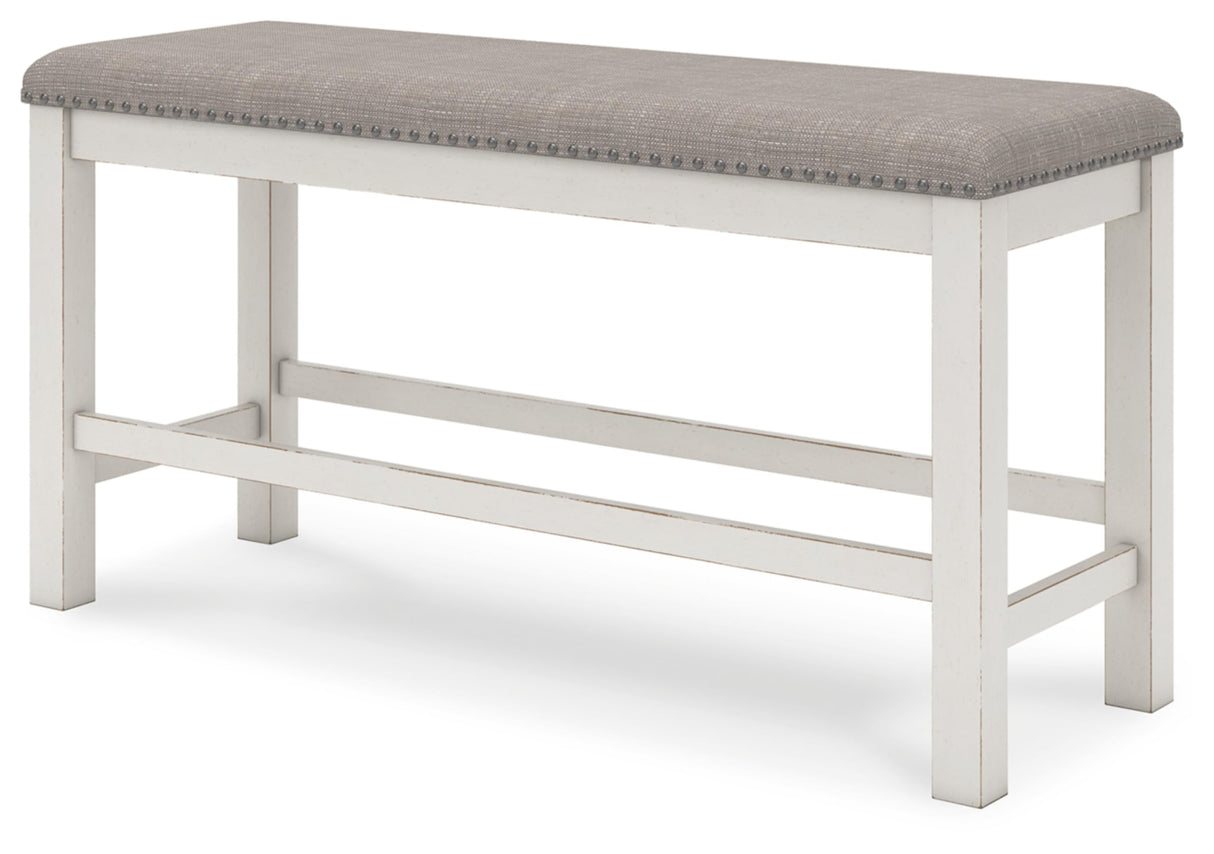 Signature Design by Ashley Robbinsdale 49" Counter Height Dining Bench, Antique White Signature Design by Ashley