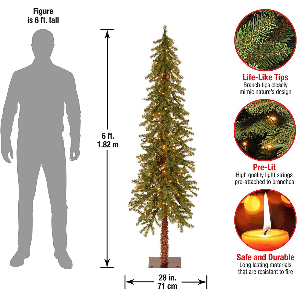 National Tree CED7-60LO-S Tree, 6 ft, Green National Tree Company