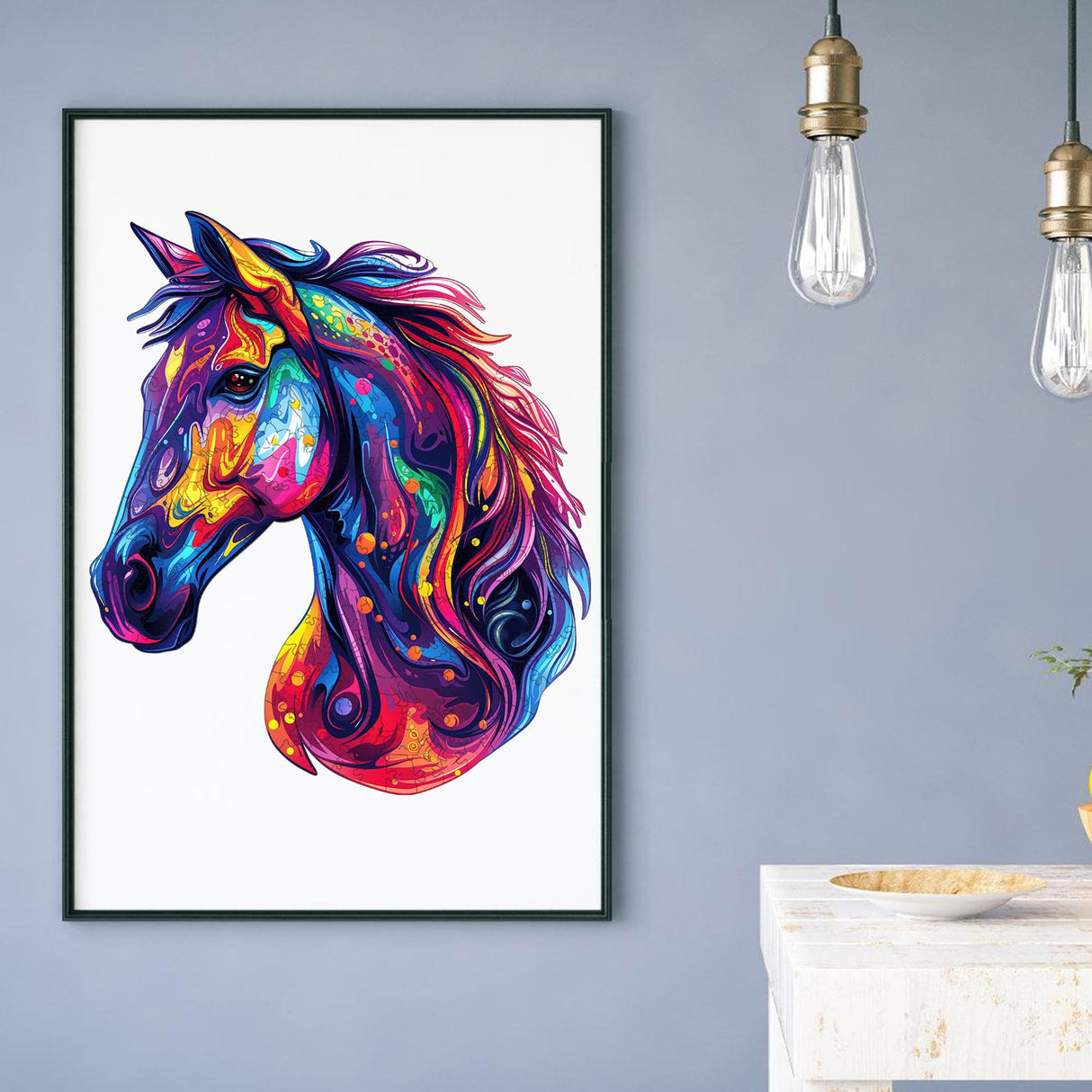 Horse Head Wooden Puzzle for Adults, Horse Wooden Jigsaw Puzzles(10.8 * 12.6in-200pcs), Unique Shape Animal Adult Puzzles,Irregular Wood Puzzles Best Gift for Adults and Kids Family Game Reouinty