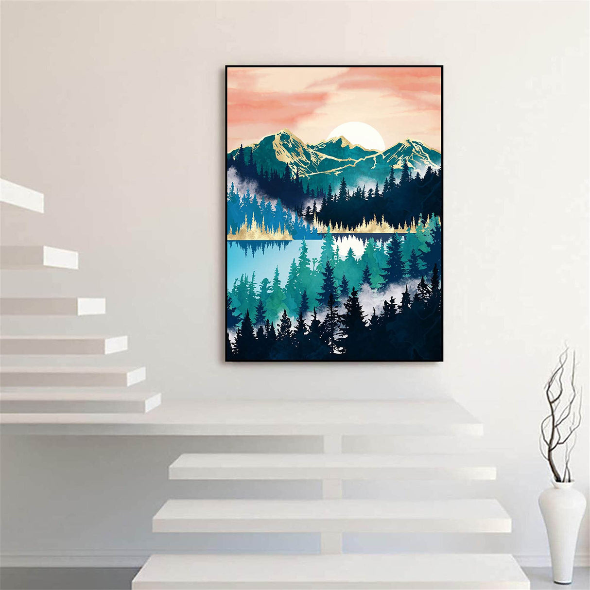 Hestarcul 5D Sunrise Diamond Painting Kit,Diamond Art Kits for Adults,Diamond Dots,Paint with Diamonds Round for Gift,Wall Decor(12x16) (Lake Mist) Hestarcul