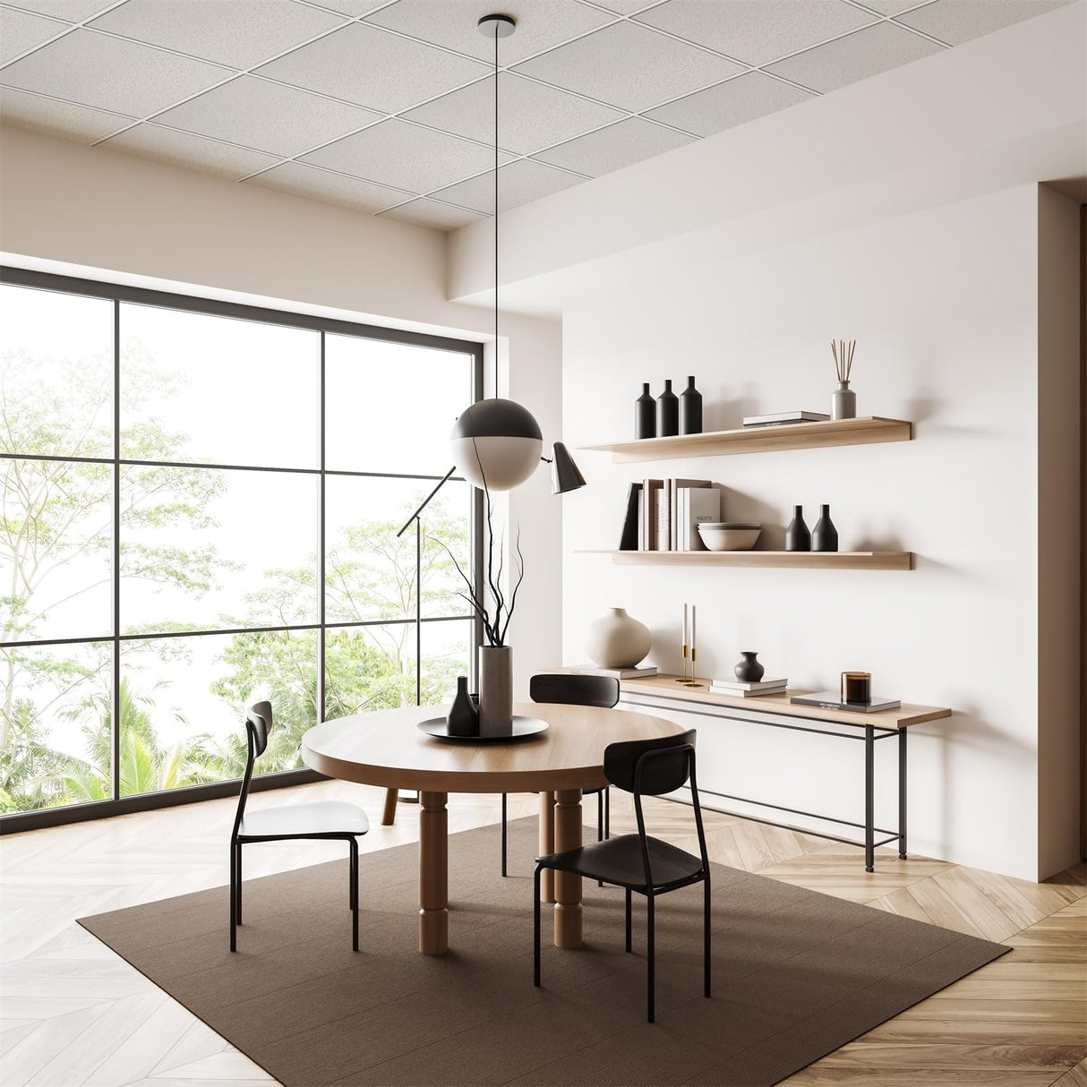 Fasarxiu 2ft x 2ft Printed Pro Ceiling Tiles Waterproof, Washable and Fire-Rated - High-Grade PVC Ceiling Tiles 24"x24" - Easy Drop-in Installation - Case of 12 (48 sq. ft.) Fasarxiu