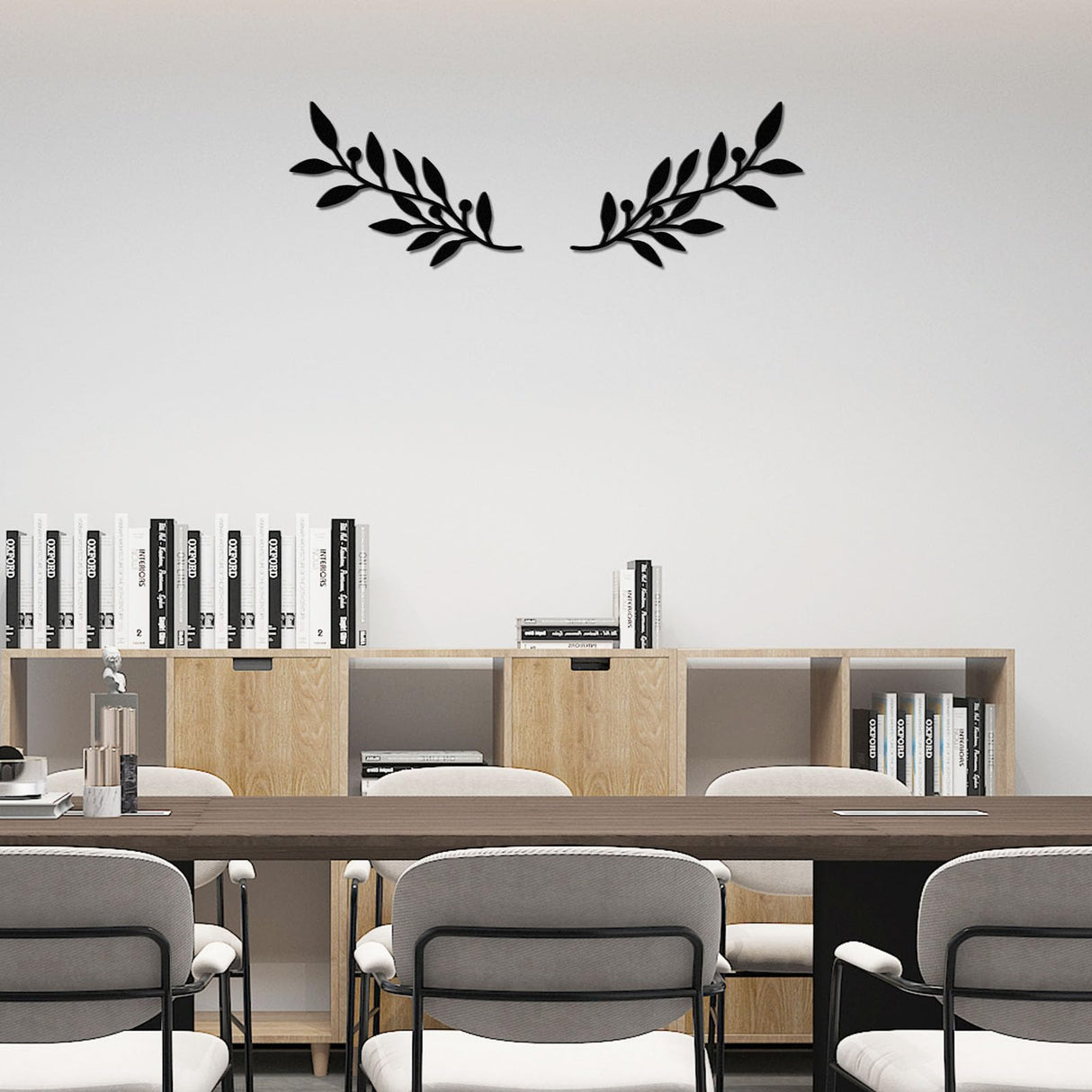 Zzbakress 2 Pieces Wooden Vine Olive Branch Leaf Leaf Wall Decor,Farmhouse Signs for Living Room Decoration (Black) Zzbakress