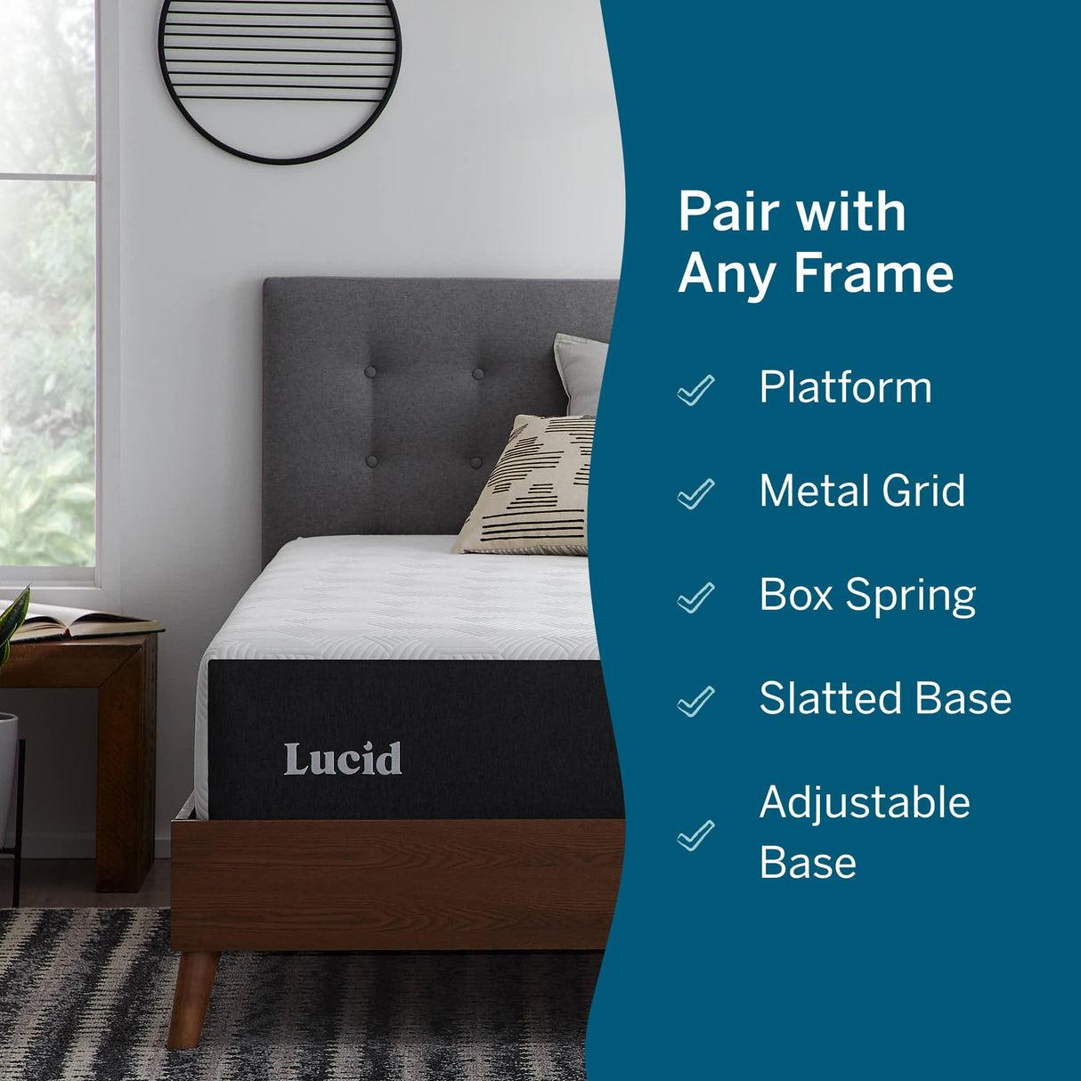 Lucid 12 Inch Memory Foam Mattress - Medium Plush Feel - Infused with Refreshing Bamboo Charcoal and Cooling Gel - Bed in a Box - Temperature Regulating - Pressure Relief - Breathable - King Size LUCID