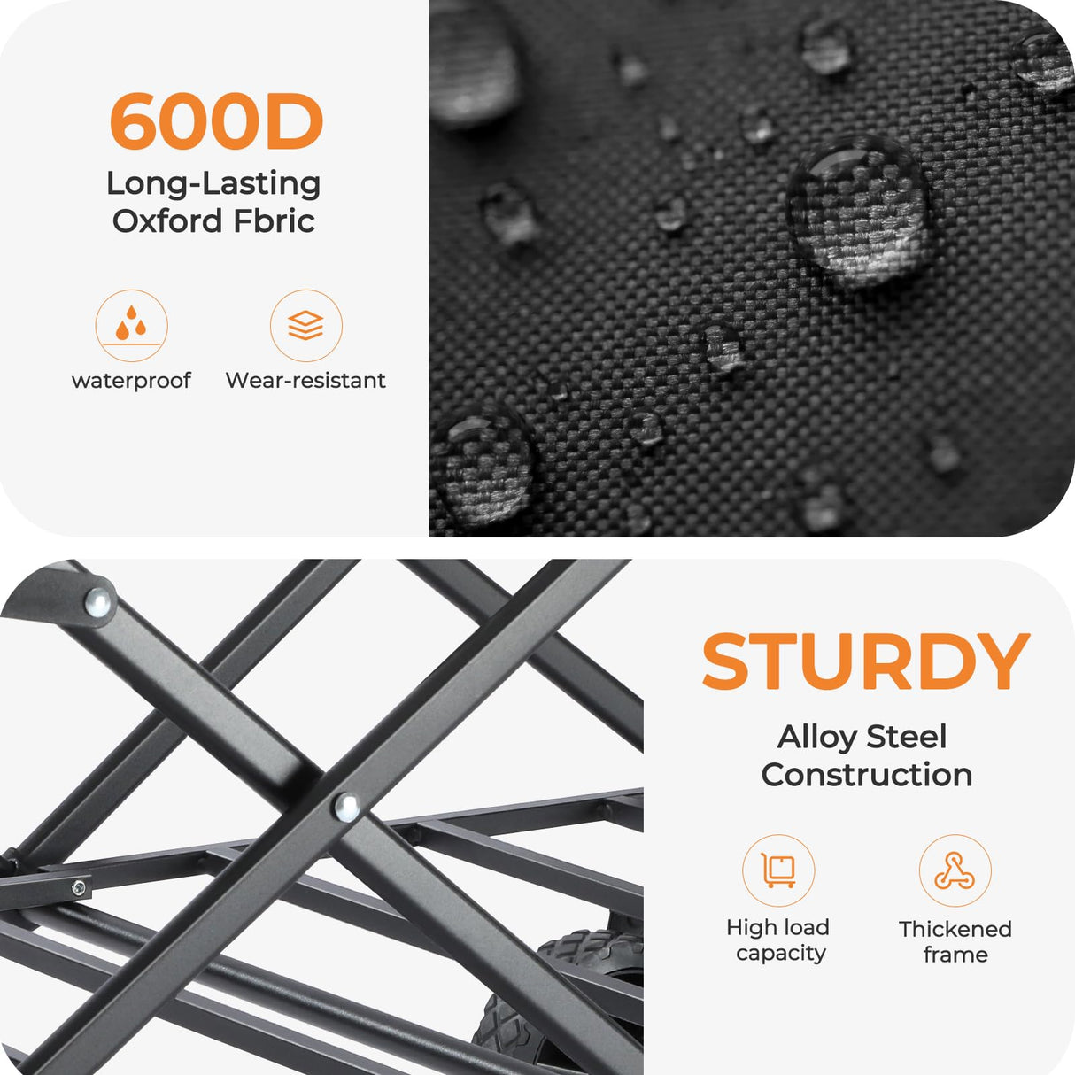 Collapsible Wagon 220 lbs, Heavy Duty Wagons Carts Foldable, Portable Wagon for Groceries, Beach Cart with All-Terrain Wheels & Drink Holders, Wagon Cart for Shopping, Sports, Outdoor Camping, Black PASAMIC