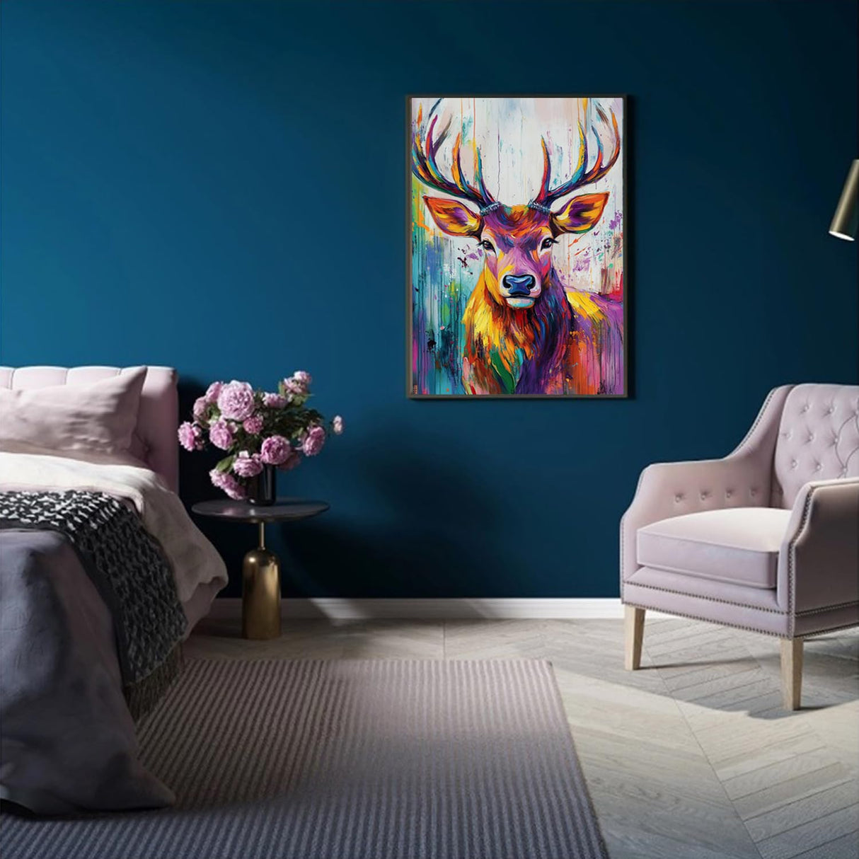 Deer Diamond Art Painting Kits for Adults Beginners, 5D Elk Diamond Dot Art Kit, Full Round Drills Animal Gem Art Paint by Diamonds,Moose DIY Crafts for Home12 x 16 Inches DIYDECORFUN