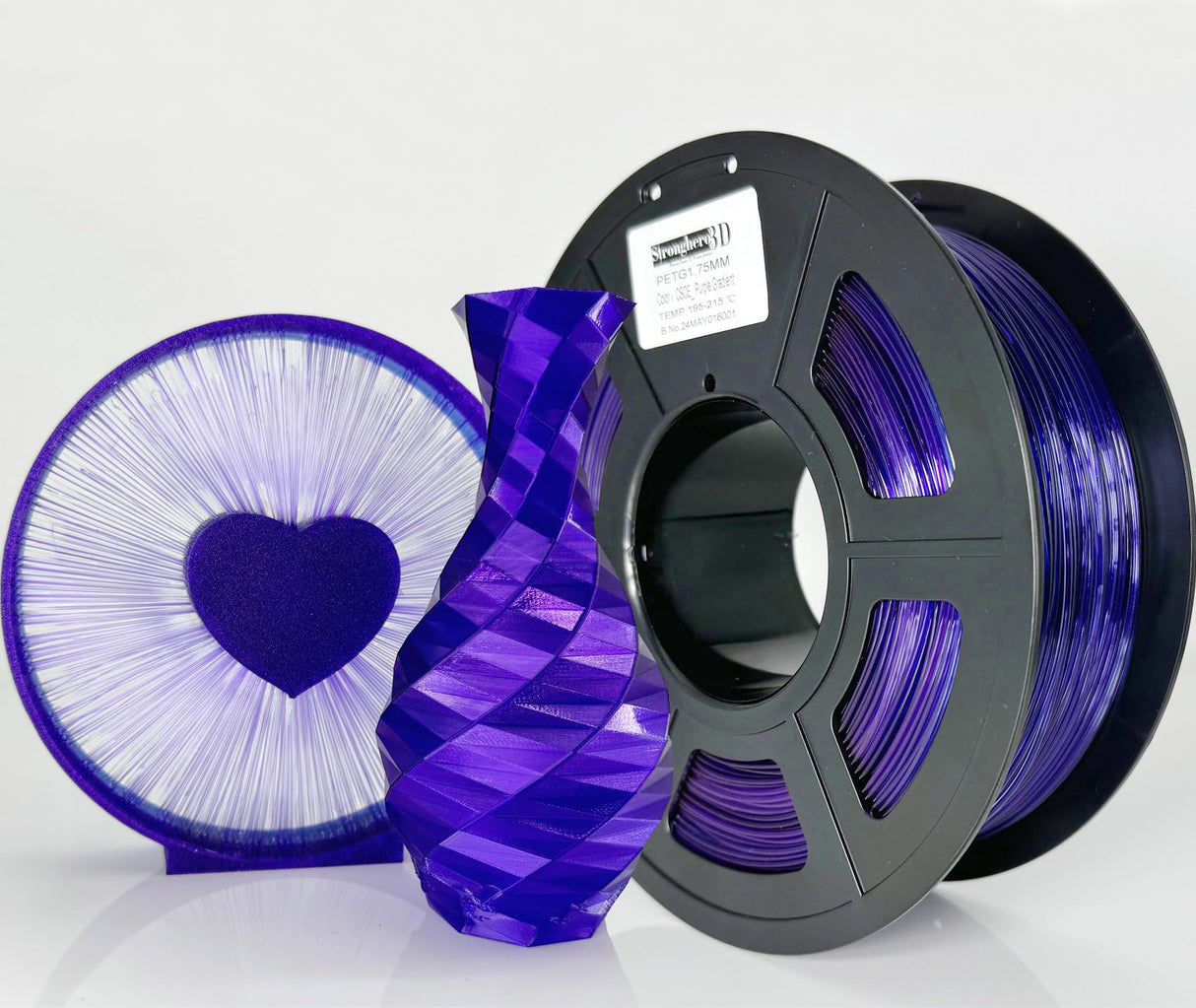 Stronghero3D PETG 3D Printer Filament 1.75 mm,Core Shell Co Extruded, Purple Gradient,Accuracy +/- 0.05 mm net Weight 1 kg for Ender3 Cr10 Stronghero3D