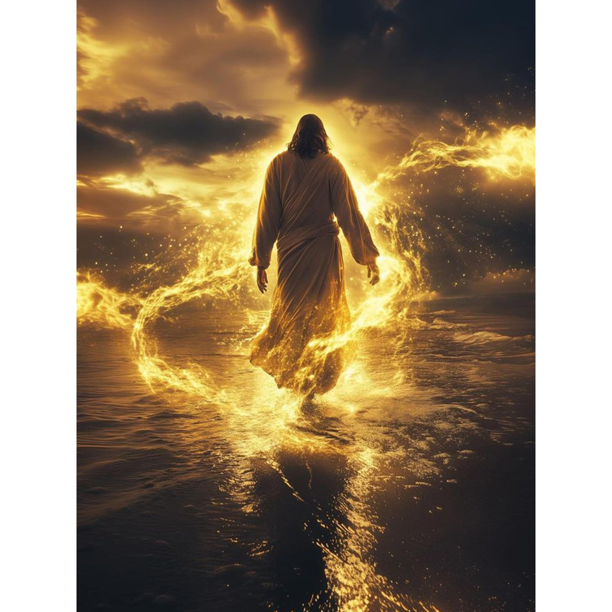 Yezavesu Jesus Diamond Art Kits for Adults, Jesus 5D Diamond Painting Kit for Beginners, DIY Round Full Drill Painting with Gem Art Kits for Home Wall Decor 12x 16 Inch Yezavesu