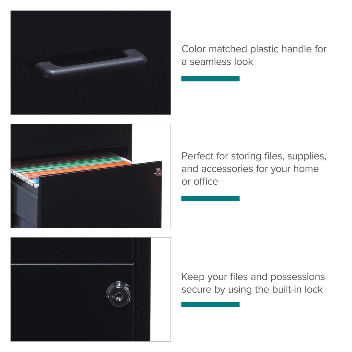 Lorell 14341 18 Deep 2-Drawer File Cabinet, Black Lorell