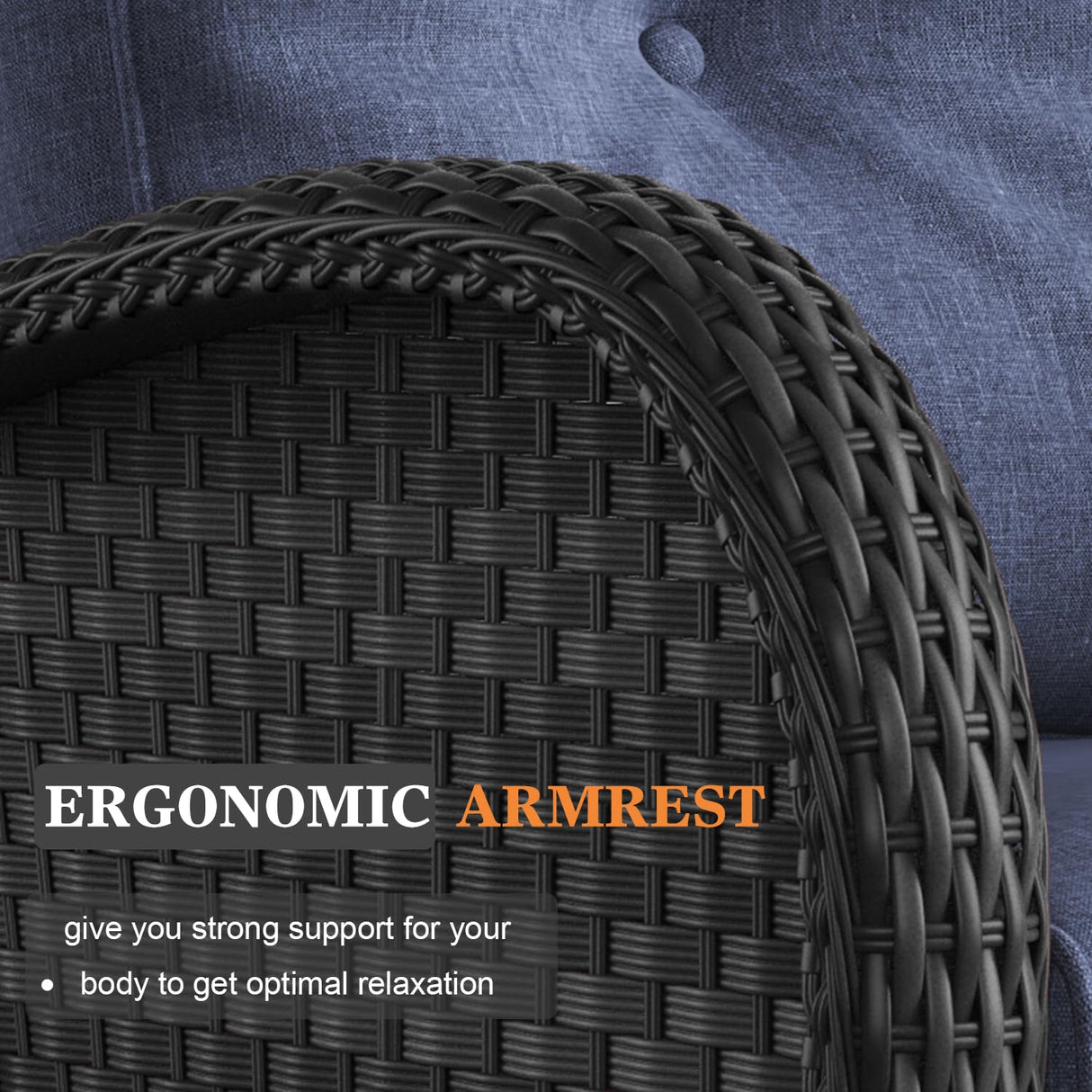 Vakollia 10 Pieces Patio Furniture Sets with Fire Pit Table, Wicker Rattan High Back Outdoor Swivel Rocking Chairs Set with 3-Seat Couch, Ottomans and Side Table Vakollia