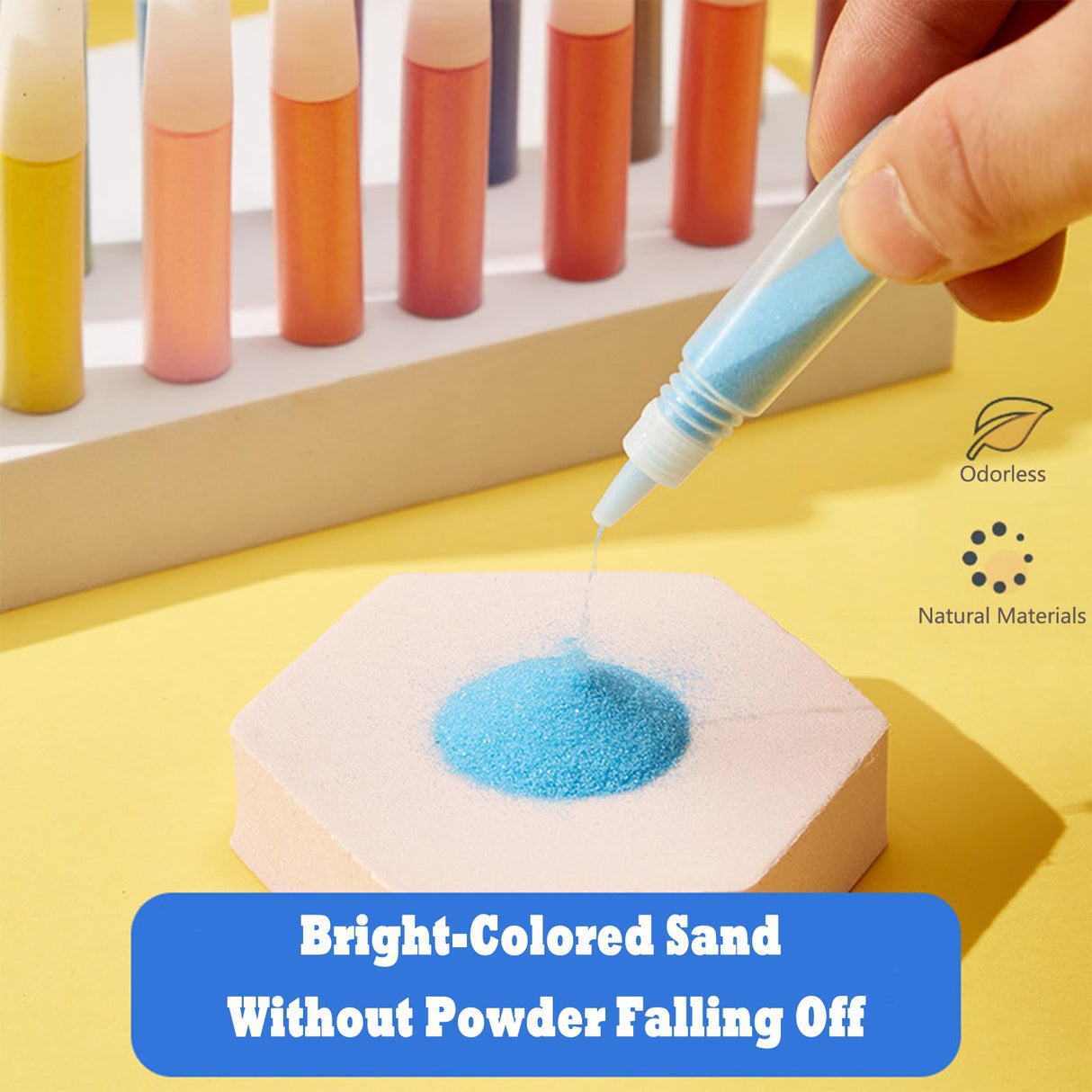 OTAOD 32 Pcs Sand Art Kits for Kids, 16 Color Art Sand kit Scenic Sand with 16 Sheets Animal Sand Art Painting Cards, DIY Crafts Set for Girls and Boys, Arts and Crafts for Kids Ages 6-12 OTAOD