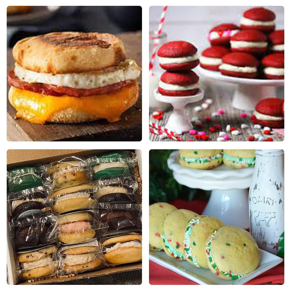 CAKETIME Muffin Top Pan - 3 inch Round Silicone Egg Molds for Breakfast Sandwiches, Nonstick Egg Baking Pan for English Muffins, Whoopie Pies, Corn Bread, Egg bites, Tarts 2 Pack CAKETIME