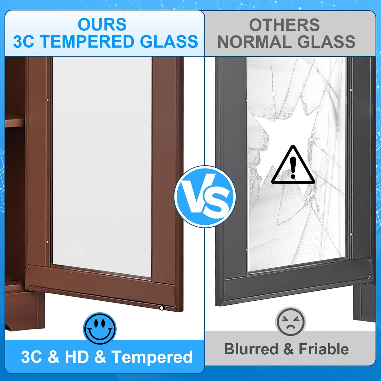 Glass Display Cabinet, Display Case with Glass Doors and Shelves, Metal Curio Cabinets with Locking, 71" Tall Bookcase with Glass Doors for Home, School, Clinic (Wood Color)- Assemble Required Polup