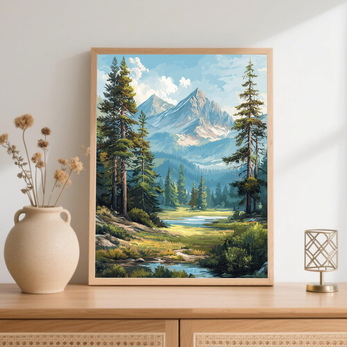 Ceiomez Paint by Numbers Landscape, Mountain Paint by Numbers Kit for Adults, Landscape Paint by Numbers for Adults on Canvas for Home Decor Gift Art Work 16x20in Ceiomez