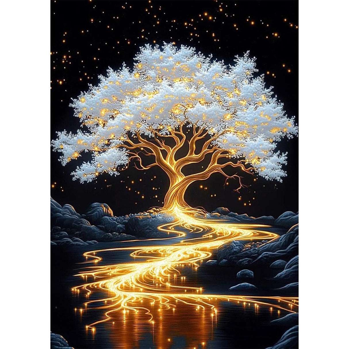 CEOVR Diamond Art Kits for Adults, Tree of Life 5D DIY Full Drill Diamond Painting Dots Gem Art, Adult Crafts Kits Arts and Crafts, Wall Decor for Home Office 12x16in CEOVR