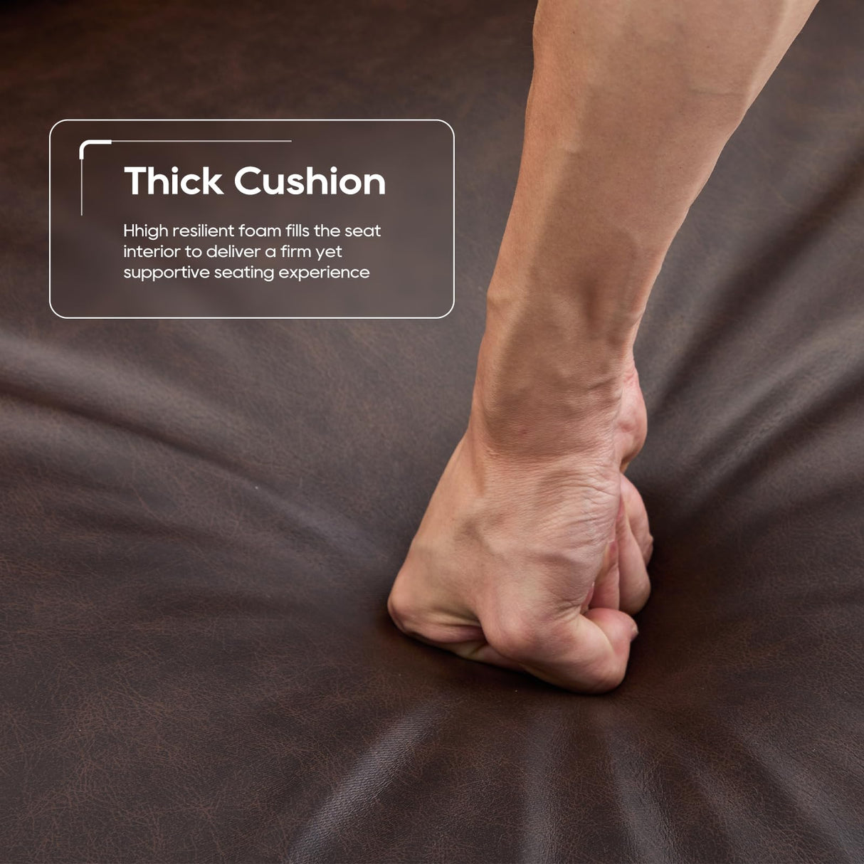 COLAMY 95" Oversized PU Leather Sofa, Comfy Sofa Couch with Extra Deep Seats, Wide Arm, Down Filled 3-Seater Modern Sofa for Living Room, Apartment Lounge-Chocolate COLAMY