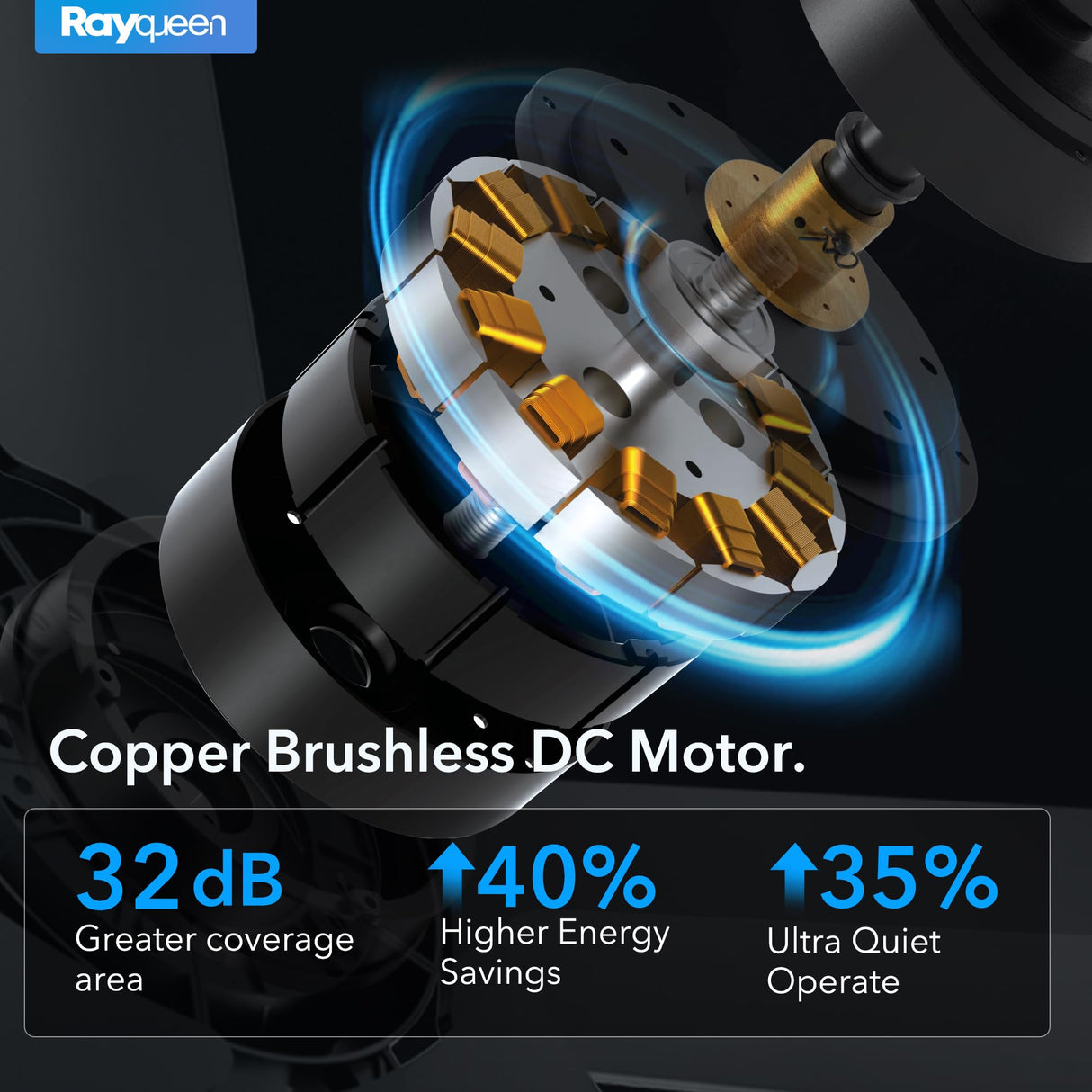 42 Inch Ceiling Fans with Lights and Remote, Brushed Nickel Ceiling Fan, 6 Speed Reversible DC Motor, 3CCT Dimmable LED, Modern Design for Bedroom, Living Room & Covered Outdoor,Includes Downrod Rayqueen