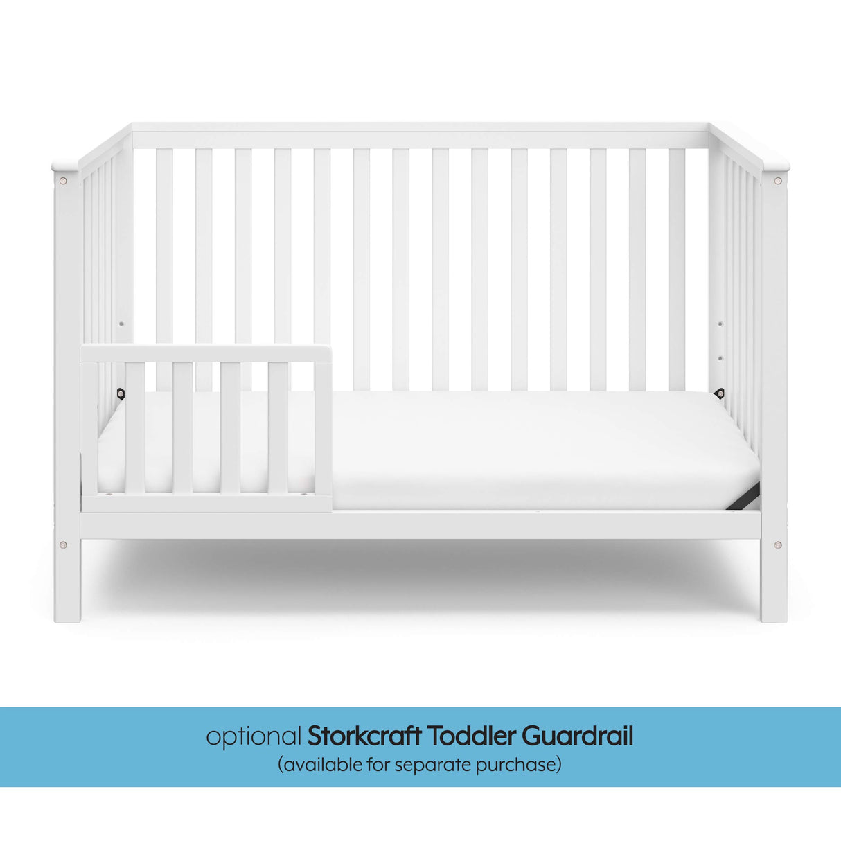 Storkcraft Hillcrest 4-in-1 Convertible Crib (White) - Converts to Daybed, Toddler Bed, and Full-Size Bed, Fits Standard Full-Size Crib Mattress, Adjustable Mattress Support Base Storkcraft