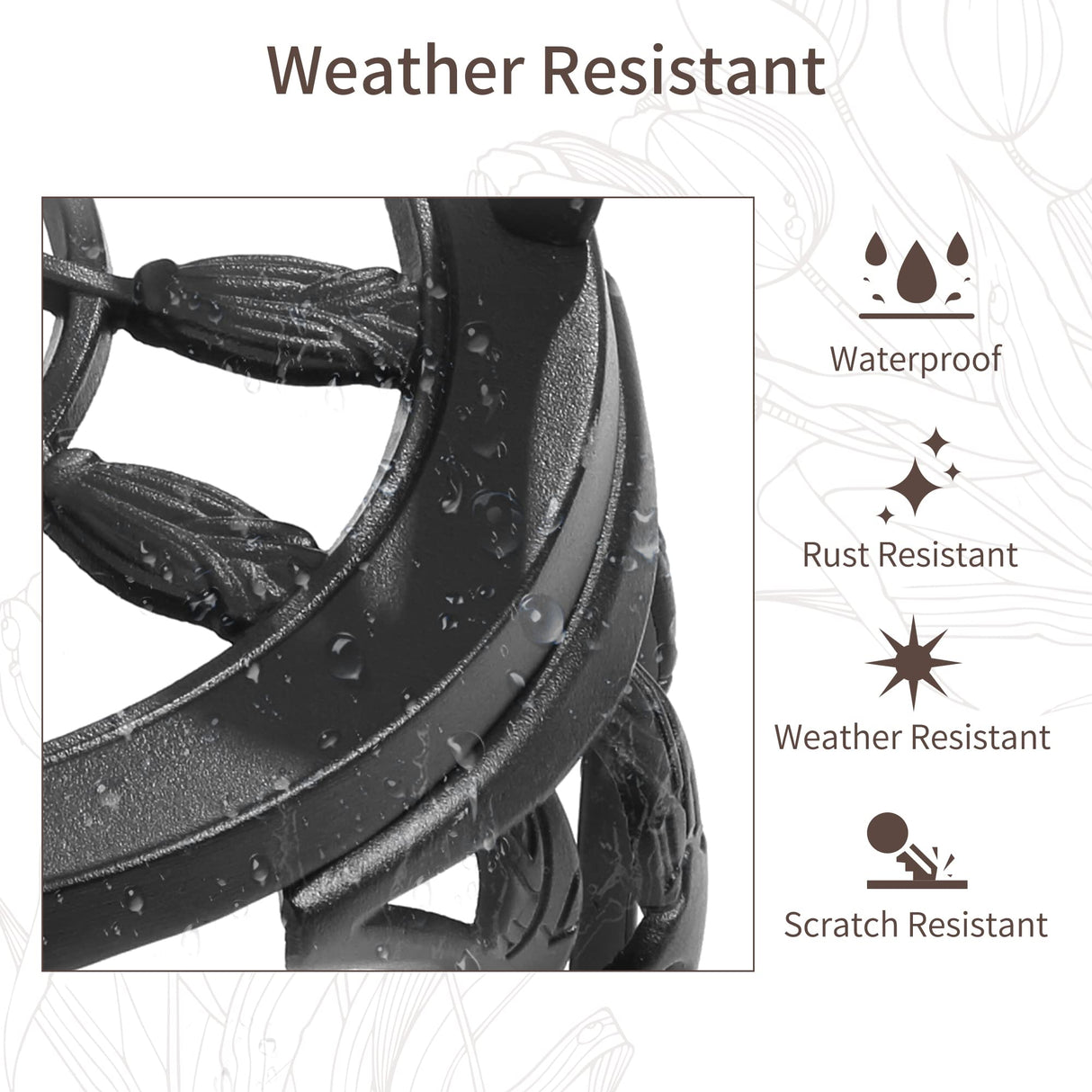 HOMEFUN Outdoor Bench, Patio Garden Benches Metal Loveseat Cast-Aluminum Outside Furniture for Park Lawn Front Porch Black HOMEFUN