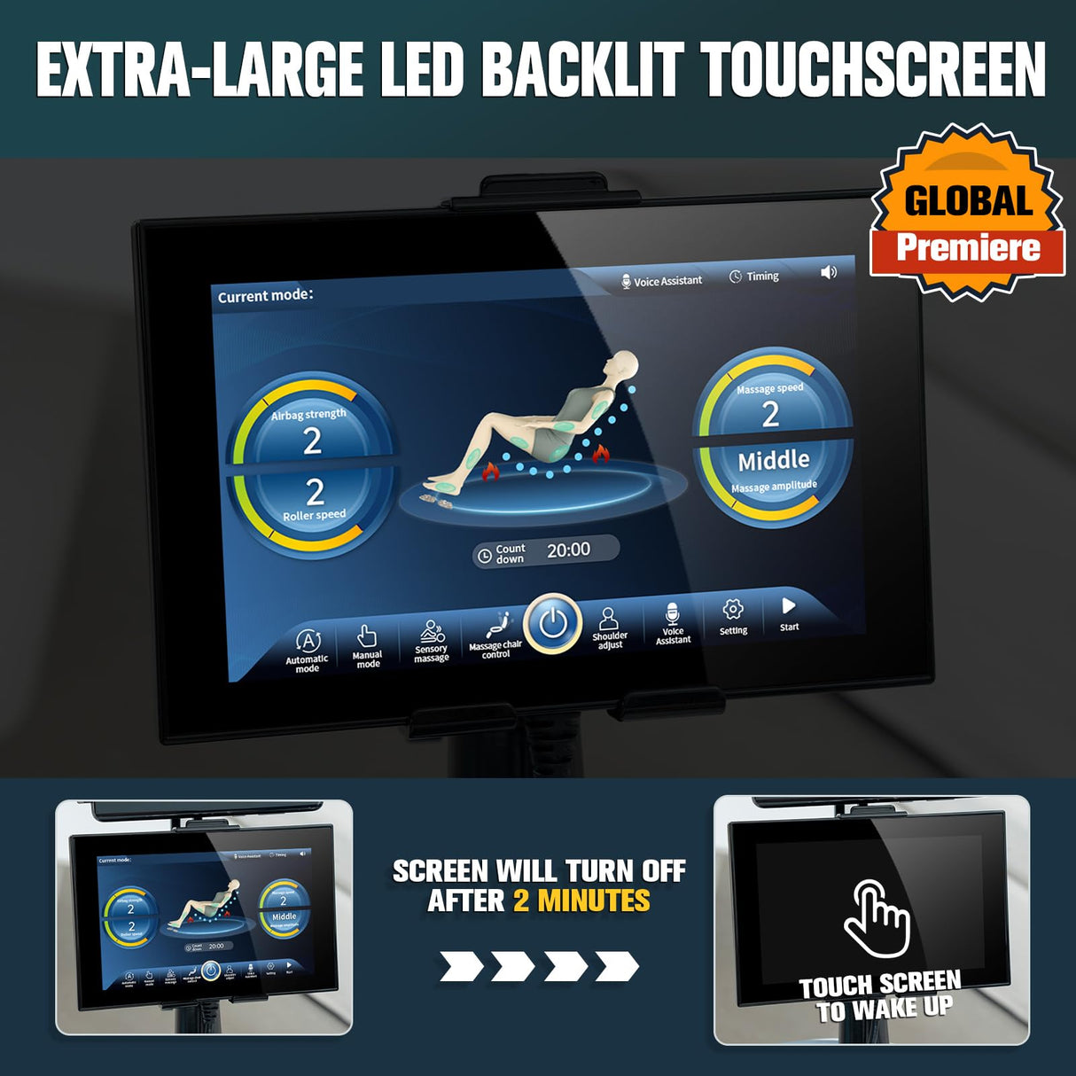 KTENTITO Massage Chair Full Body, 2025 Zero Gravity SL-Track Shiatsu Massage Chairs Recliner with AI Voice, LED Backlight Remote Control, Waist & Calf Heating Phone Controller and Holder G6 White Grey KTENTITO