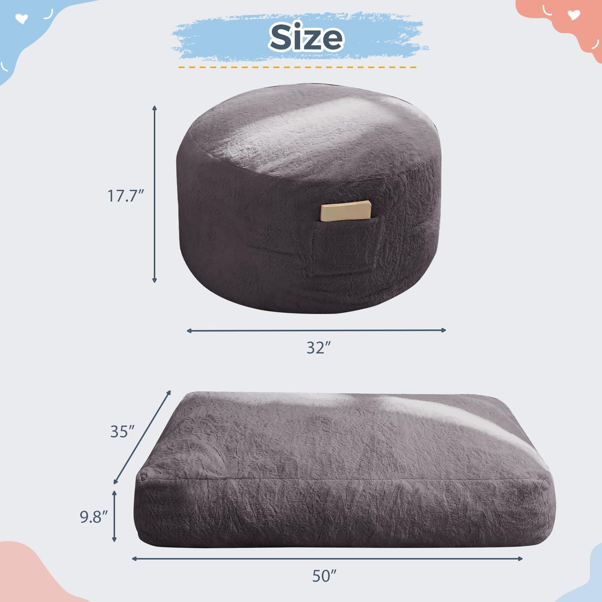 MAXYOYO Bean Bag Chair Bed for Kids, Convertible Bean Bag Folds from Lazy Chair to Floor Mattress Bed, Stuffed Floor Sofa Couch for Boys and Girls, High-Density Foam Filling, Dark Grey MAXYOYO