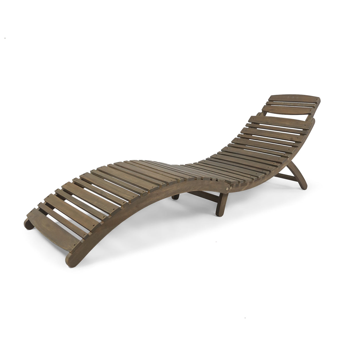 Christopher Knight Home Tycie Outdoor Acacia Wood Foldable Chaise Lounge, Gray Finish Christopher Knight Home