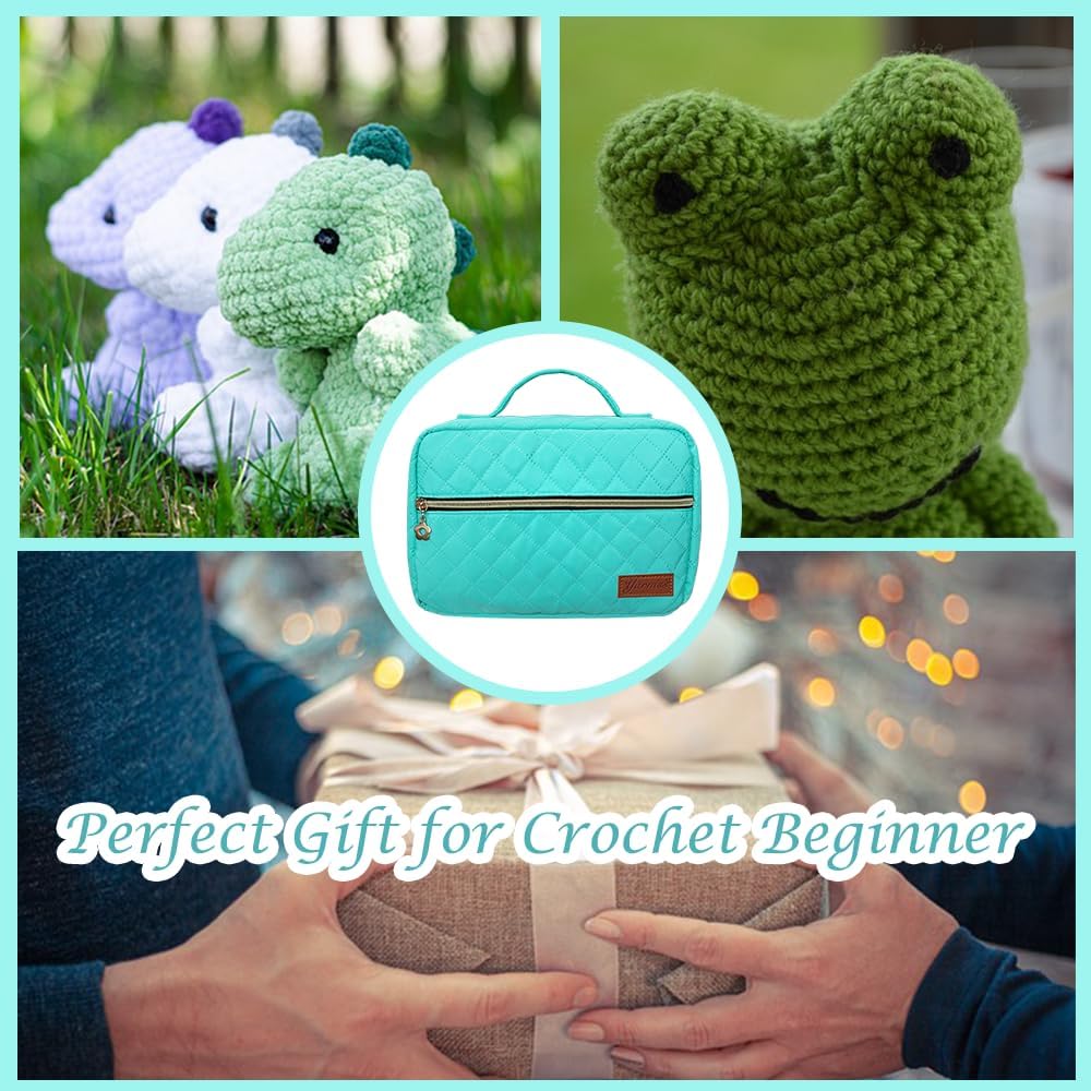 Yarniss Crochet Kits for Beginner, All-Inclusive Crochet Kit for Adults with 14 Size Ergonomic Crochet Hooks,12 Yarns Balls & Bag Yarniss
