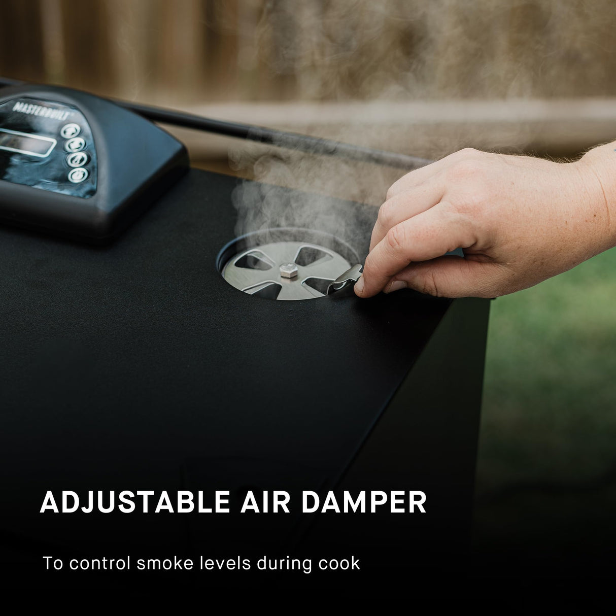 Masterbuilt® 30-inch Digital Electric Vertical BBQ Smoker with Side Wood Chip Loader, Chrome Racks and 710 Cooking Square Inches in Black, Model MB20071117 Masterbuilt