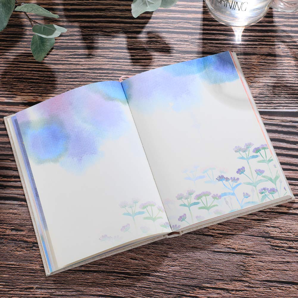 Siixu Colorful Blank Notebook, Unruled Personal Diary Journals to Write in for Women, Hardcover Writing Notepad Gift, Unique Watercolor Design, 192 Pages, 2 Bookmarks, Unlined SIIXU