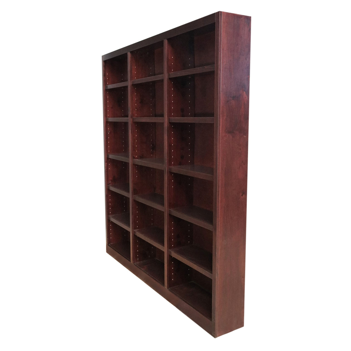 Concepts In Wood Traditional 84inches Tall 18-Shelf Triple Wide Wood Bookcase, Dry Oak Concepts In Wood
