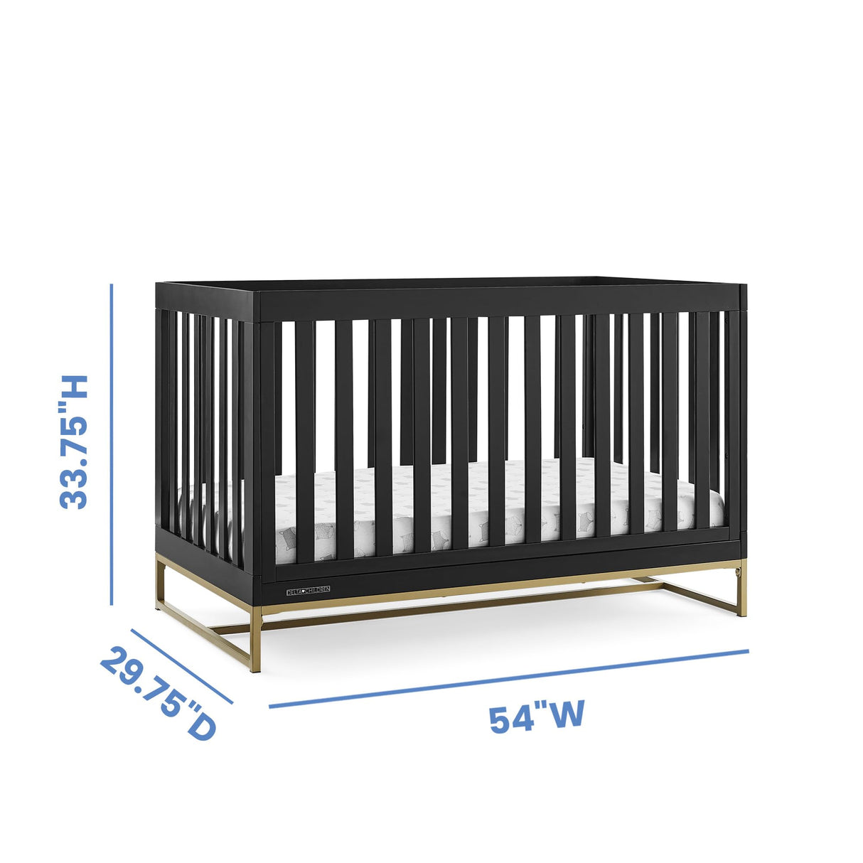 Delta Children Jade 4-in-1 Convertible Crib - Greenguard Gold Certified, Ebony/Bronze Delta Children