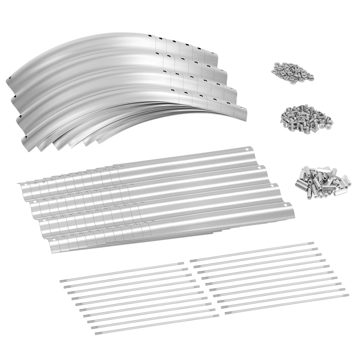 Land Guard 8ft Galvanized Raised Garden Bed Kit, Raised Garden Boxes Outdoor, Oval Metal Raised Garden Beds for Vegetables, Silver,108 Gallon Capacity(with 10 Connecting rods) Land Guard