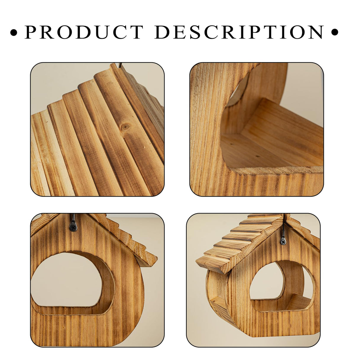 BalterFF Bird Feeders for Outdoors,Wooden Unique Seed Sunflower Food Feeder Blue Cardinal Finch Backyard Platform Balcony Gazebo Tree Fence Wall BalterFF