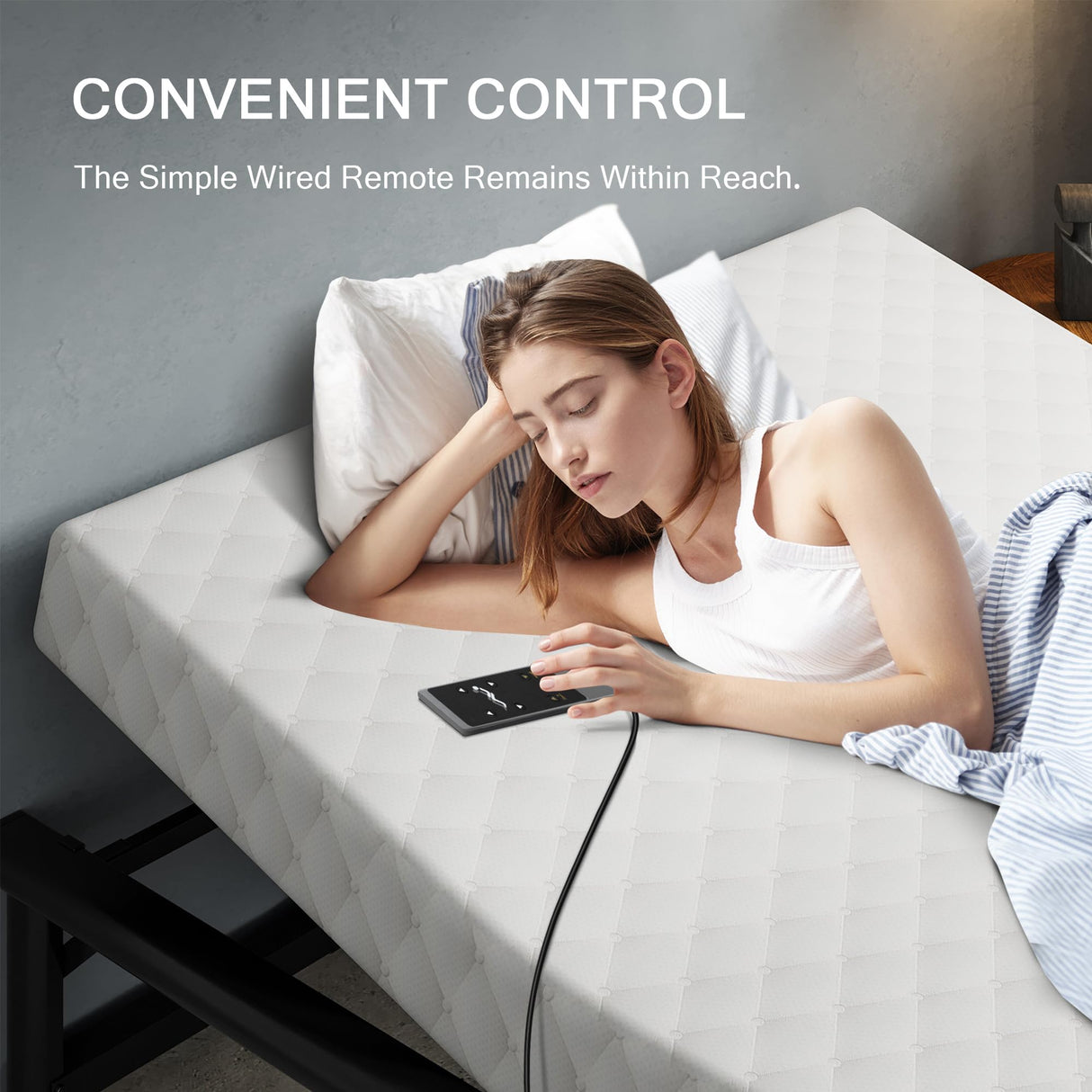 Einhomn King Adjustable Bed Frame, Electric Bed Base with Quiet Motor, Independent Head and Foot Incline, Zero Gravity & Anti-Snore Modes, Wired Remote, Easy Assembly Einhomn