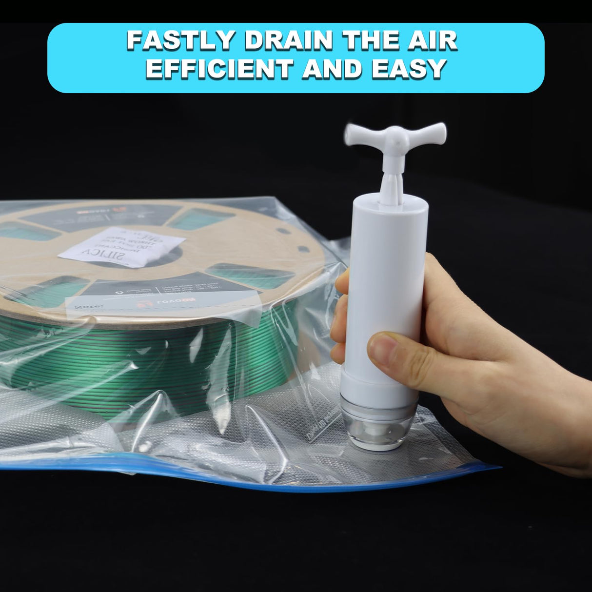 LOVOON Filament Storage Bags 16pcs, 3D Printer Filament Storage 5 Bags Vacuum Sealed Kit with 5pcs Desiccant, Hand Pump, Perfect for 3D Filament Storage or Using After Filament Dryer Box LOVOON